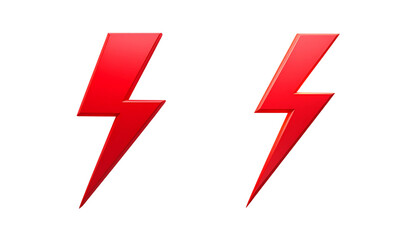  Electric effect collection with glowing and sharp lightning, isolated on transparent background