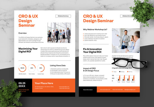 Orange Black Conversion Rate Flyer