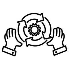 vector illustration of a hand holding a wrench