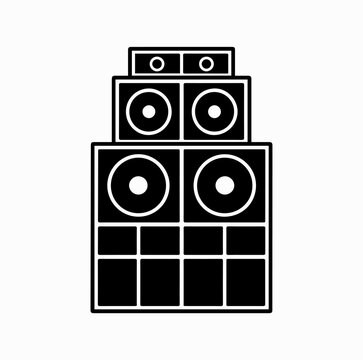 Reggae Sound System Silhouette &ndash; Jamaican Street Party Speakers