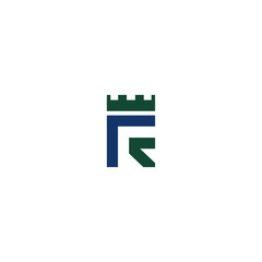 Abstract Crowned Letter Combination (RF or FR) Logo