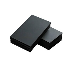 Two stacks of rectangular paper lie against each other, featuring a monochromatic dark grey color palette set against a stark black background that creates a sense of depth and contrast.