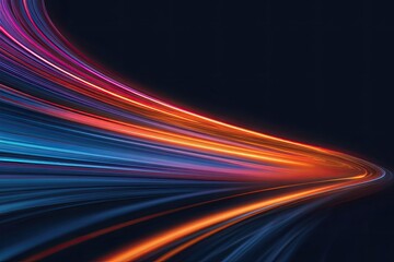 Abstract depiction of motion, showcasing vibrant streaks of light against a dark backdrop