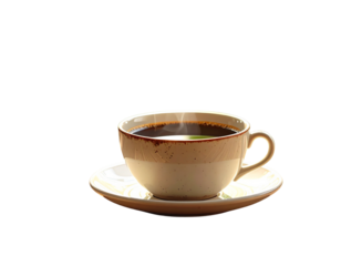 Classic coffee cup on rustic wooden table 