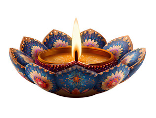 diwali clay diya illustration on a transparent background