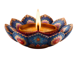 diwali clay diya illustration on a transparent background