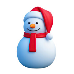 Smiling Cartoon Snowman Character, Winter Festive Decoration Design, Generative AI