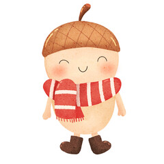 cute cartoon chestnut winter costume