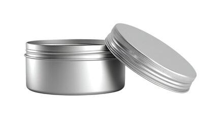 Silver jar isolated on transparent background, a container for storage and preservation