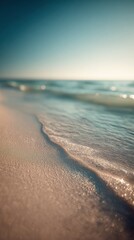 Close Up Beach Waves With Golden Sparkle