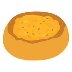 Komplet Lepinja Serbian fresh bread flat color vector illustration template design