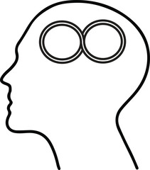 Illustration of the Obsession icon symbol. Mental Health.