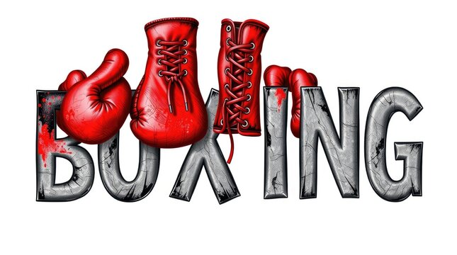 Boxing Typography Text Illustration