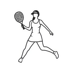 Padel Player Silhouette: Active Sport Graphic