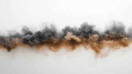 Ink Cloud Abstract: Swirling Smoke on White Backdrop