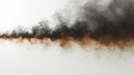 Ink Cloud Abstract: Swirling Smoke on White Backdrop