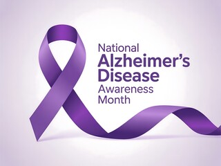 Purple ribbon symbolizing national alzheimer s disease awareness month and support for patients
