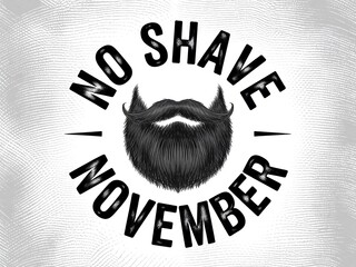 Embrace the beard this november with the iconic no shave november circular emblem featuring a detailed illustration of a beard
