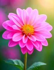 Obraz premium Close-up of a vibrant pink dahlia