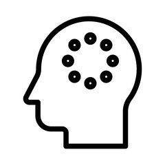 Dots in Head Line Icon of Cognitive Psychology (Design) Icon Set