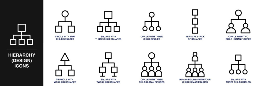 Hierarchy (Design) Line Icon Set