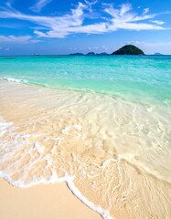 Tropical beach scene with turquoise water