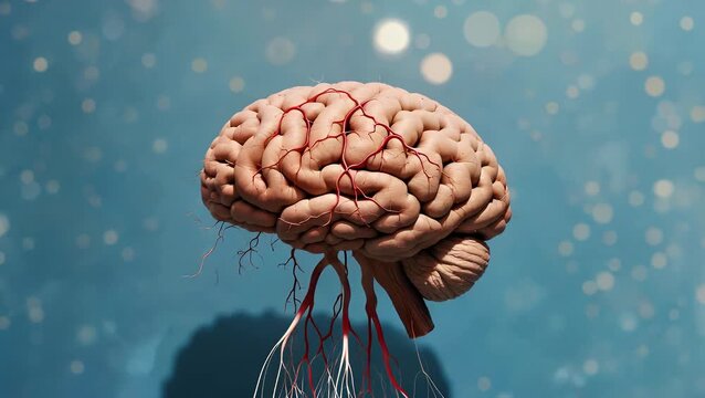 Illustration of human brain against blue backdrop symbolizing the initial stage of substance dependency related to mental wellbeing