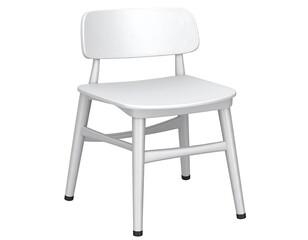 A simple, modern white chair on a white background