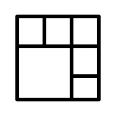 Grid Layout With One Large Block Line Icon of Layout Design Icon Set