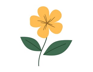 Simple Yellow Flower Illustration.