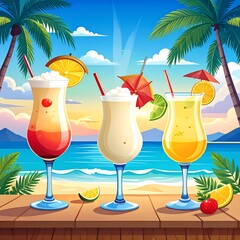 Tropical cocktails on a beach (5)