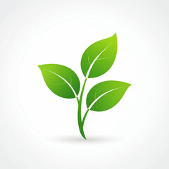 Fototapeta premium Vibrant green leaves sprouting from a thin stem, symbolizing growth and nature's vitality