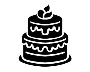 cake silhouette, vector illustration
