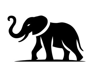 elephant silhouette logo, vector illustration
