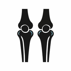 Human knee joint anatomy and cartilage illustration