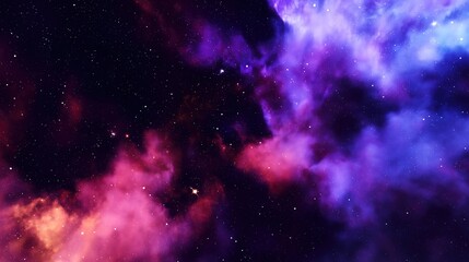 Obraz premium Pink and Purple Nebula with Galaxy Dreamy Space Art Background