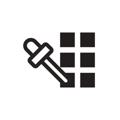 Eyedropper With Squares Line Icon of Color Palettes (Design) Icon Set