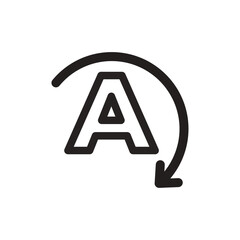 Letter A With Curved Arrow Line Icon of Iconography (Design) Icon Set