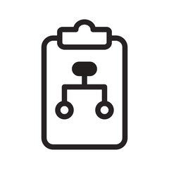 Clipboard Flowchart Line Icon of Design Systems Icon Set