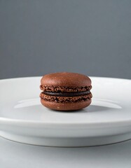 Single chocolate macaron