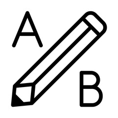 AB Pencil Line Icon of A B Testing (Design) Icon Set