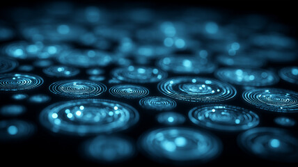 Concentric digital ripples illustrate signal propagation user interaction and the spread of information across connected systems.
