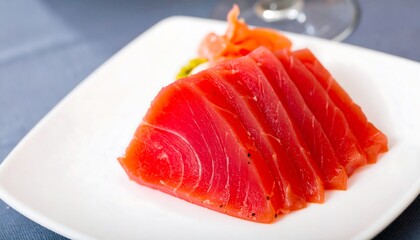 Sliced raw tuna