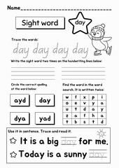Halloween worksheet (Math, I Spy, finish the pattern, Sight word)