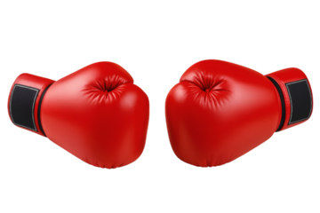 Dynamic red boxing gloves ready for intense competition and combat training