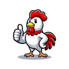 Cheerful Rooster with a Thumbs Up