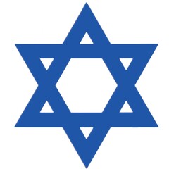 blue colored Star of David on a white background