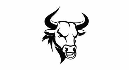 bull head isolated on white