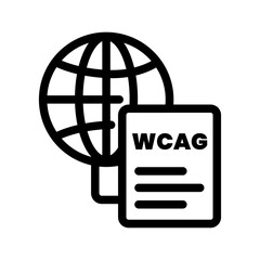 WCAG Globe Document Line Icon of Web Content Accessibility Guidelines Icon Set