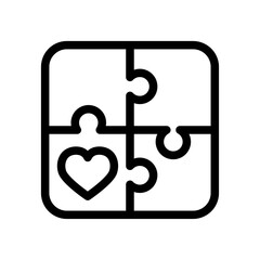 Fototapeta premium Puzzle Pieces Line Icon of Inclusive Design Icon Set